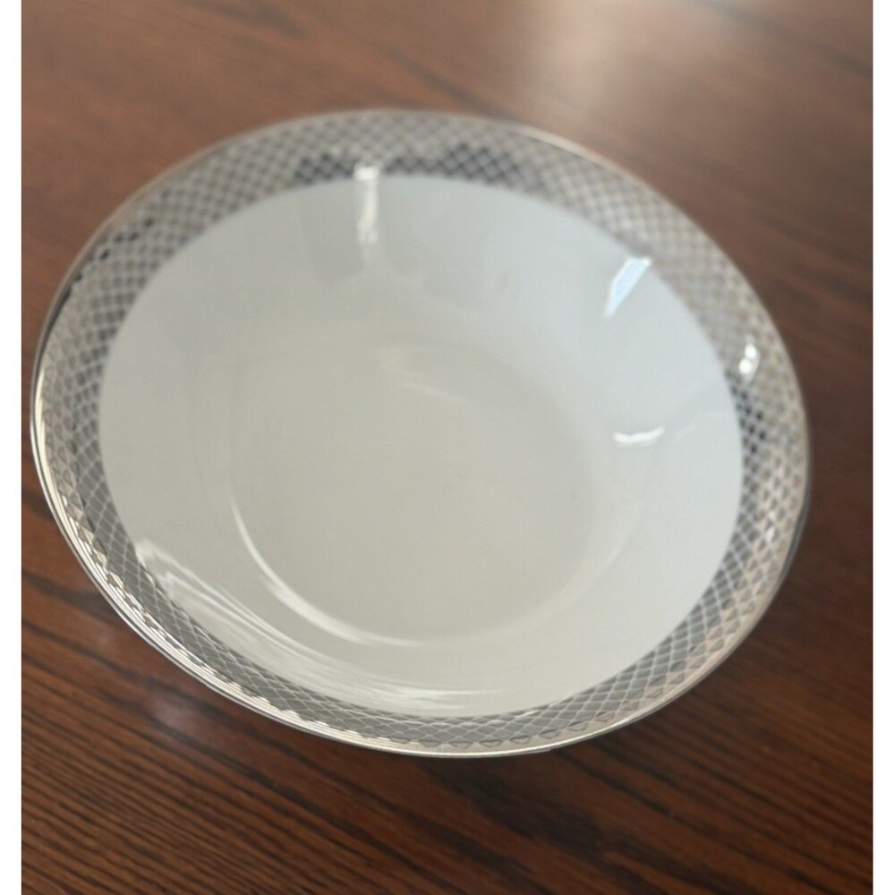 Ciroa Lattis Platinum Round Vegetable Serving Bowl 9" Silver Metallic Nice!
